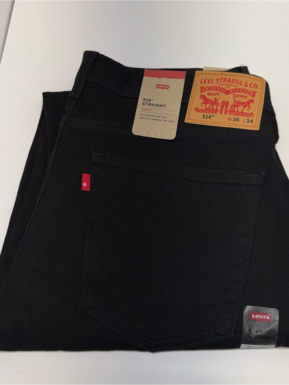 Levi's Straight Men’s Black Jeans - 514 Fit